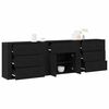 vidaXL Credenza Rovere Nero 240 x 33 x 70 cm Legno multistrato