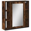 vidaXL Mobile Bagno Specchio Rovere Fumo 60x16x60 cm Legno Multistrato