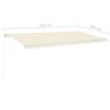 vidaXL Tenda da Sole Retrattile Automatica con Pali 6x3,5 m Crema