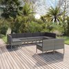vidaXL Set Divani da Giardino 9 pz con Cuscini in Polyrattan Grigio