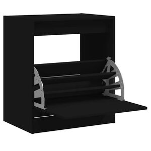vidaXL Scarpiera Nera 60x42x69 cm in Legno Multistrato