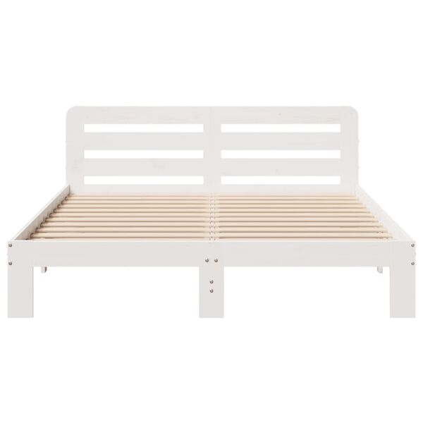 vidaXL Letto senza Materasso Bianco 135x190 cm Legno Massello di Pino