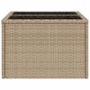 vidaXL Tavolo da Giardino Piano in Vetro Beige 55x55x37 cm Polyrattan