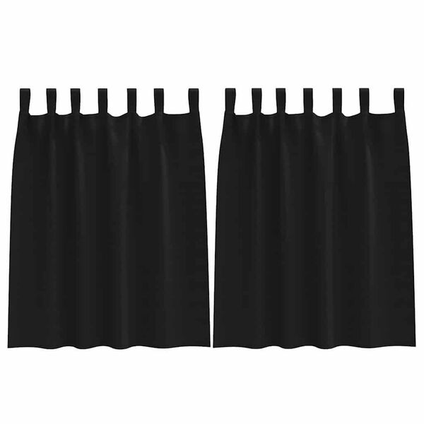vidaXL Tende Blackout con Anelli 2 pcs Nero 140 x 140 cm Poliestere