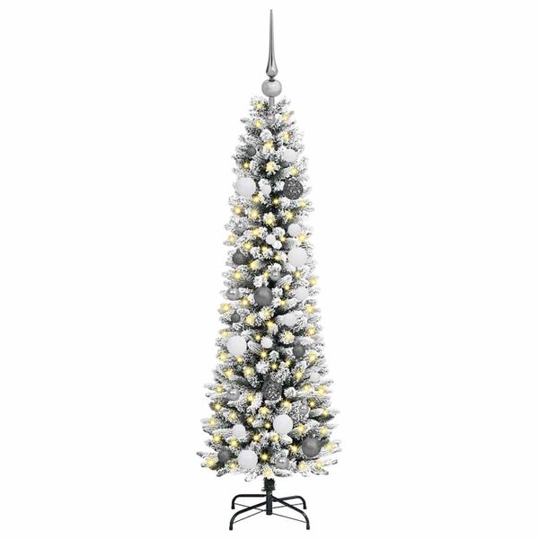 vidaXL Albero di Natale artificiale con 150 LED Bianco 150 cm