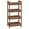 vidaXL Mensola da bagno Naturale 45 x 30 x 97 cm Legno di teak solido