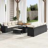 vidaXL Set Divano da Giardino 11 pcs Nero e Crema polyrattan