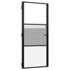 vidaXL Porta Interna Nero 93 x 201.5 cm Vetro temperato e alluminio