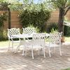 vidaXL Set da Pranzo per Giardino 5 pcs Bianco Alluminio
