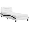 vidaXL Letto con Materasso Hvar Bianco e Nero 90x190 cm in Similpelle