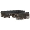 vidaXL Set Divano da Giardino 14 pz Grigio e Grigio Scuro polyrattan