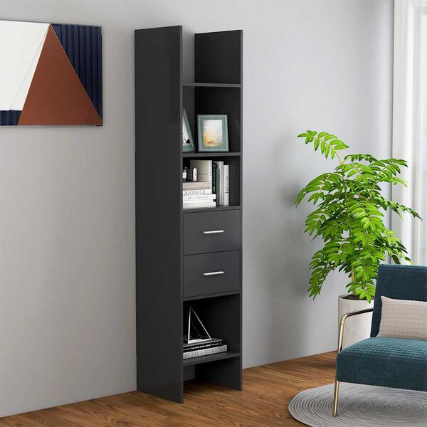vidaXL Libreria Grigia 40x35x180 cm in Legno Multistrato