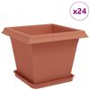 vidaXL Vasi per Piante 24 pz Rosso Mattone Plastica