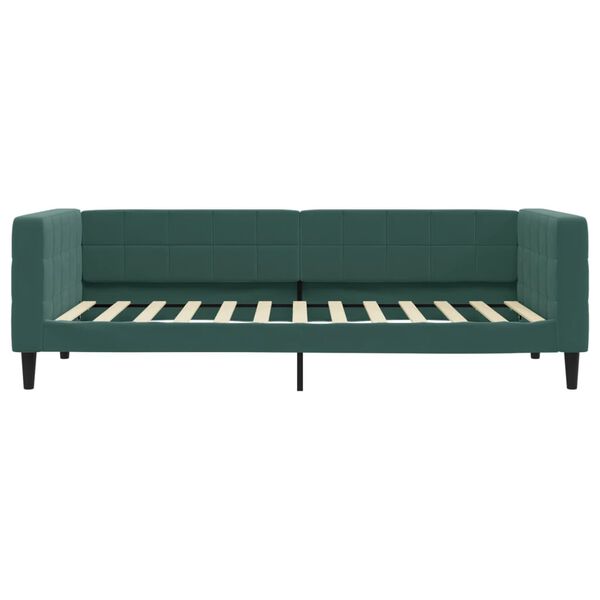 vidaXL Letto da Giorno Verde Scuro 100x200 cm in Velluto
