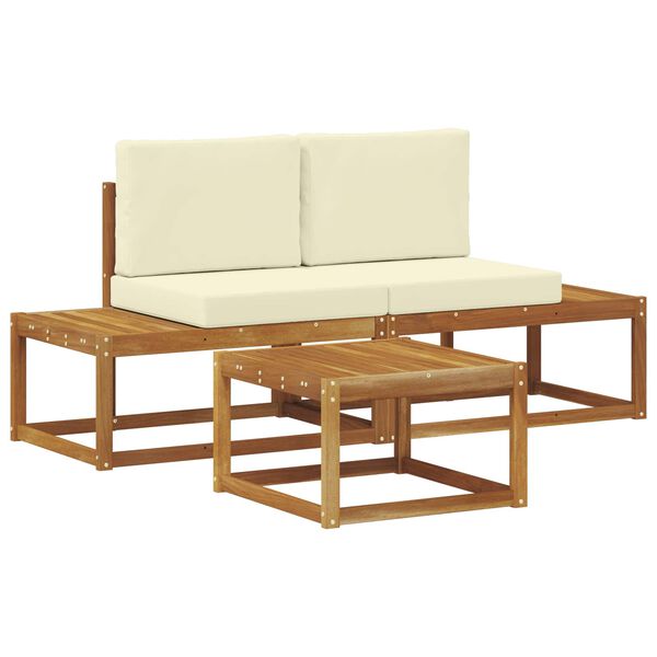 vidaXL Set di divani da esterno con cuscino 3 pcs Naturale