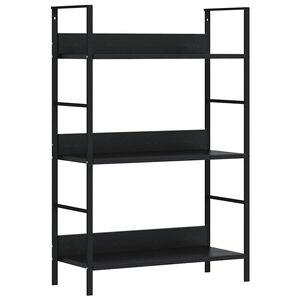vidaXL Scaffale Libri 3 Ripiani Nero 60x27,6x90,5 cm Legno Multistrato