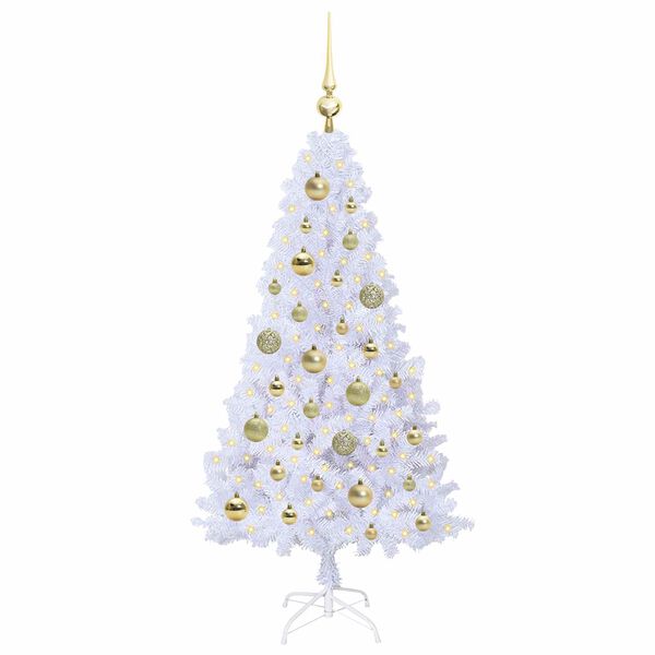 vidaXL Albero di Natale artificiale Bianco 120 cm PVC e Acciaio