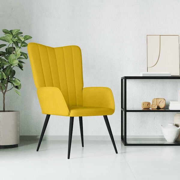 vidaXL Sedia Relax Giallo Senape in Velluto