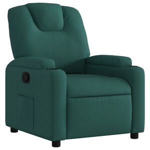 vidaXL Poltrona Reclinabile in Tessuto Verde Scuro