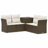 vidaXL Set di divani 5 pz Marrone e Bianco Crema