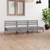 vidaXL Set Divani da Giardino 3 pz Grigio in Legno Massello di Pino
