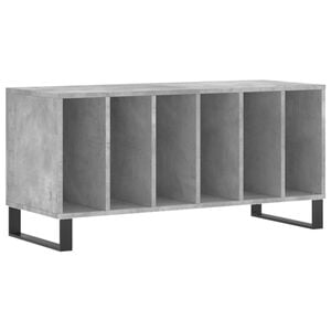 vidaXL Mobile Porta Dischi Grigio Cemento 100x38x48 Legno Multistrato