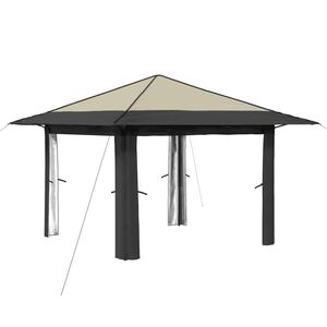 vidaXL Gazebo senza Parete Crema e Antracite