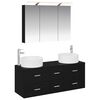 vidaXL Set di mobili per il bagno 4 pz Rovere Nero