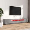 vidaXL Set Mobili TV 3 pz con Luci LED Grigio Sonoma Legno Multistrato