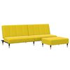 vidaXL Divano Letto 2 Posti con Sgabello Giallo in Velluto