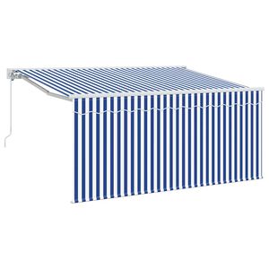vidaXL Tenda Retrattile Blu e Bianco 300 x 200 cm