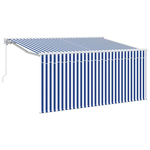vidaXL Tenda Retrattile Blu e Bianco 300 x 200 cm