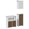 vidaXL Set Mobili da Bagno 3 pz BODO Bianco in Legno Massello di Pino