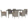 vidaXL Set da Pranzo da Giardino 7 pz con Cuscini in Polyrattan Grigio