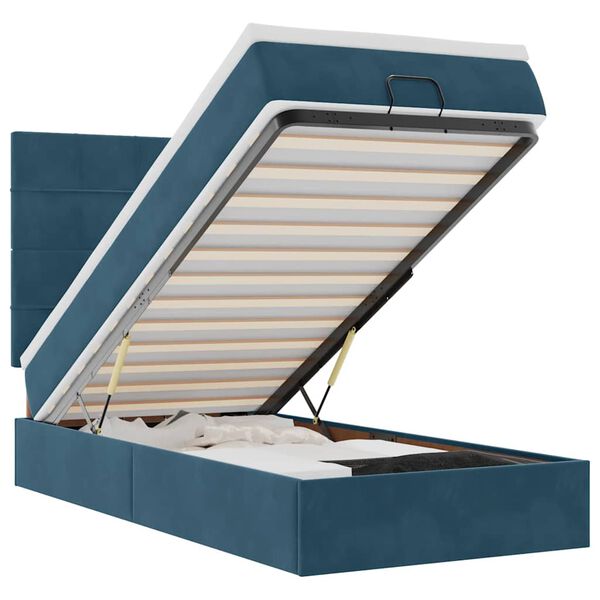 vidaXL Struttura Letto Pouf con Materassi 80x200 cm Velluto