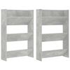 vidaXL Scarpiere Muro 2pz Grigio Cemento 60x18x90cm Legno Multistrato