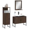 vidaXL Set Mobili da Bagno 3 pz Rovere Marrone in Legno Multistrato