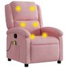 vidaXL Poltrona Massaggiante Reclinabile Rosa in Velluto