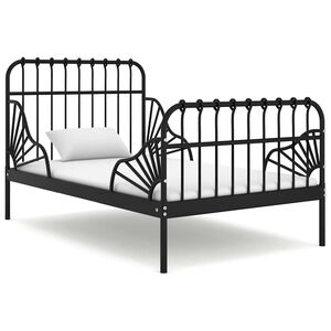 vidaXL Giroletto Estendibile Nero in Metallo 80x130/200 cm