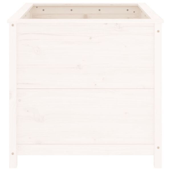 vidaXL Fioriera da Giardino Bianca 82,5x82,5x78cm Legno Massello Pino