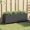 vidaXL Fioriera con Ruote e 3 Vasi Nera 107x32x38 cm in Polyrattan