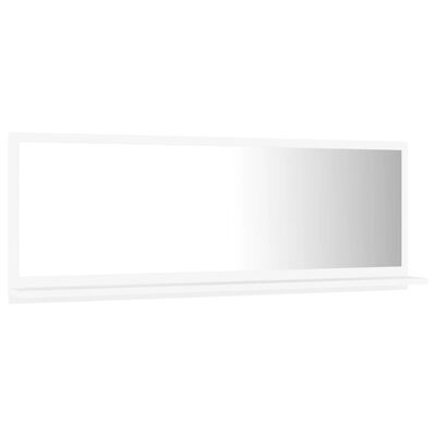 vidaXL Specchio da Bagno Bianco 100x10,5x37 cm in Legno Multistrato