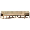 vidaXL Set di divani da esterno 5 pz Naturale e Beige