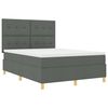 vidaXL Letto a Sorgente LED Grigio scuro 160 x 200 cm Tessuto