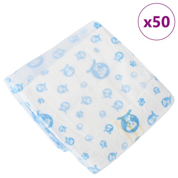 vidaXL Pannolino usa e getta per cani maschi 50 pcs Bianco XS