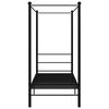 vidaXL Letto a Baldacchino Nero in Metallo 100x200 cm