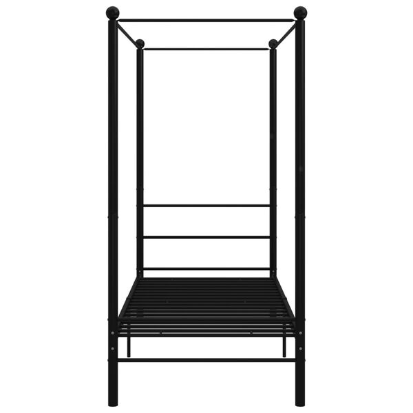 vidaXL Letto a Baldacchino Nero in Metallo 100x200 cm