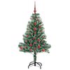 vidaXL Albero di Natale Artificiale Imbiancato con Luci LED 120 cm