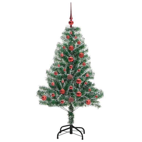 vidaXL Albero di Natale Artificiale Imbiancato con Luci LED 120 cm