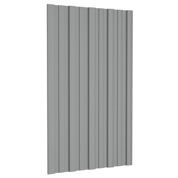 vidaXL Pannello per tetto 12 pcs Grigio 80 x 45 cm Acciaio zincato